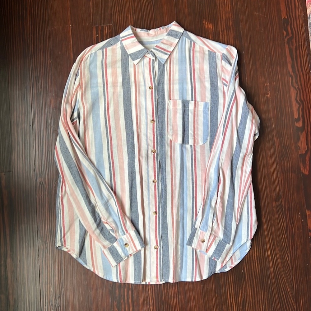 Maeve by Anthropologie Stripe Button Up